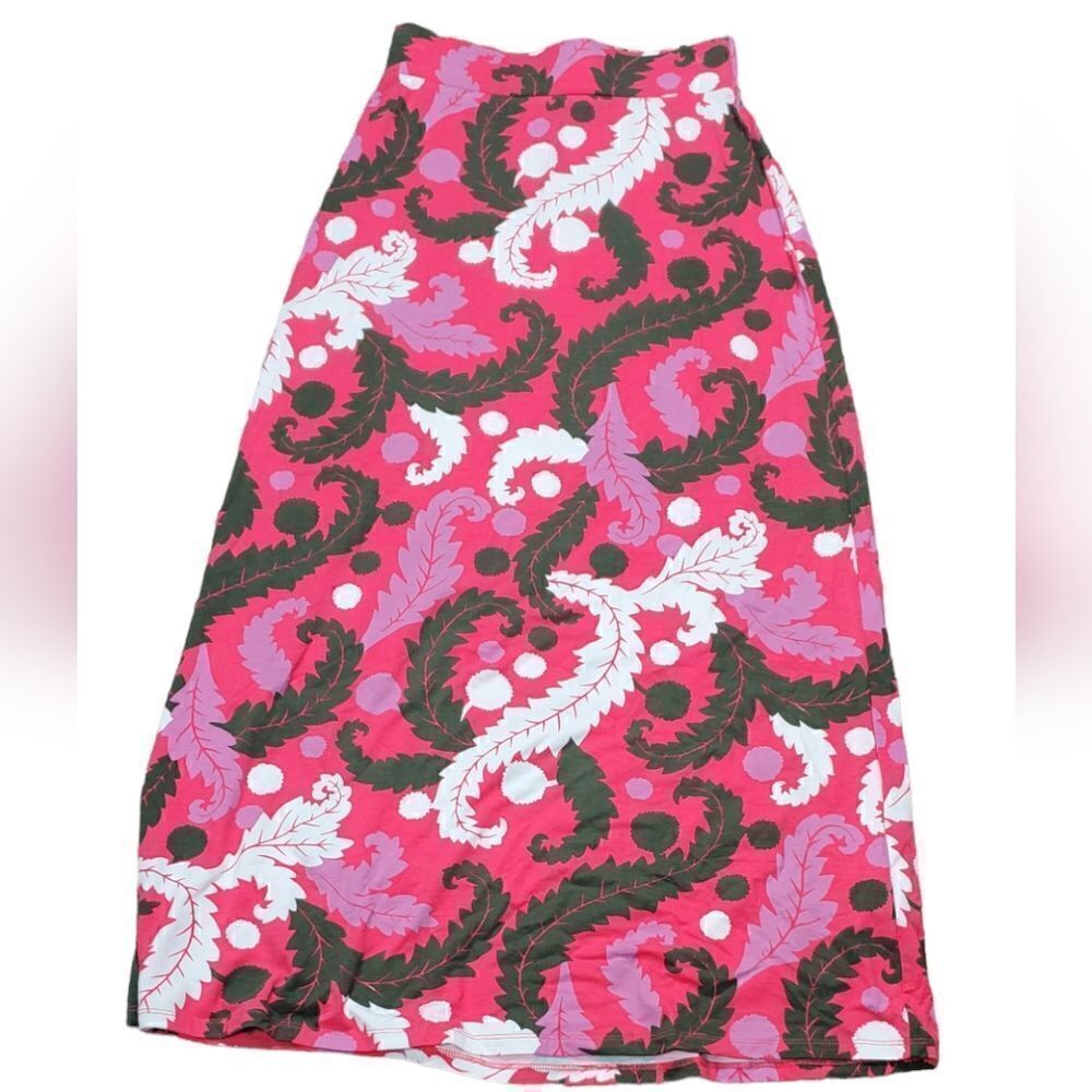 Boden Pink, White & Green Maxi Skirt